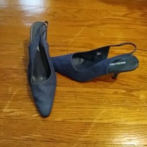 Blue Kitten heel sling back shoe size 12